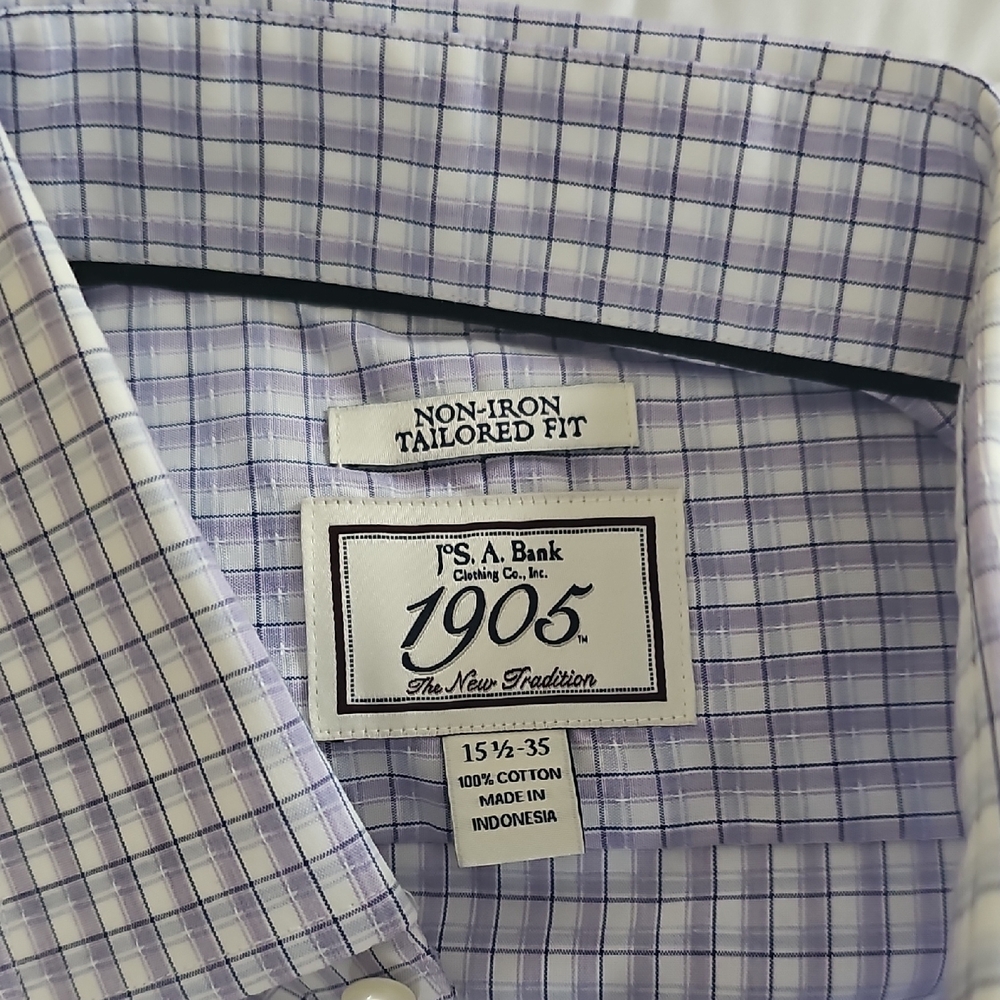 Jos. A. Bank Lavender Checkered Dress Shirt - Picture 2 of 2
